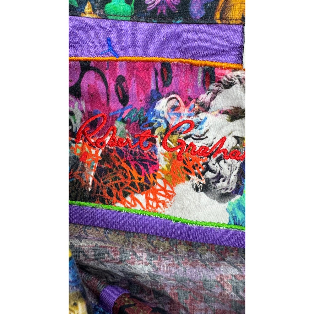 Robert Graham Flip Cuff Shirt Men XL Multicolor Houndstooth Abstract Art - Picture 14 of 14